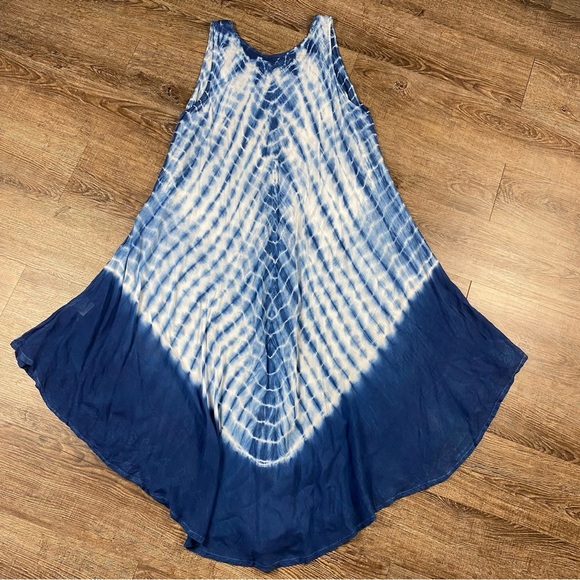 Exist Gauze Dress Free Size Tie Dye Boho Hippie Sundress Beach Cover Up Rayon - Picture 8 of 8